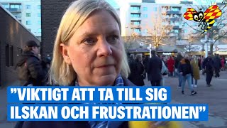 Magdalena Andersson besökte Skärholmen efter dödsskjutningen