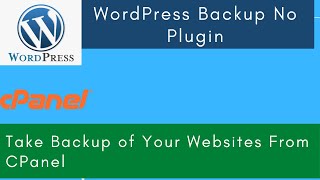 How To Take Backup of The Website from CPanel Hosting | WordPress Backup Without Plugin