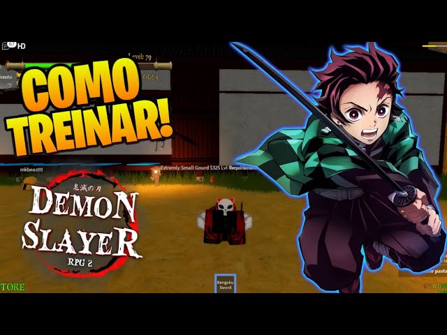 VIREI NO CAÇADOR DE ONIS NO ROBLOX !! Demon Slayer RPG 2 !! 