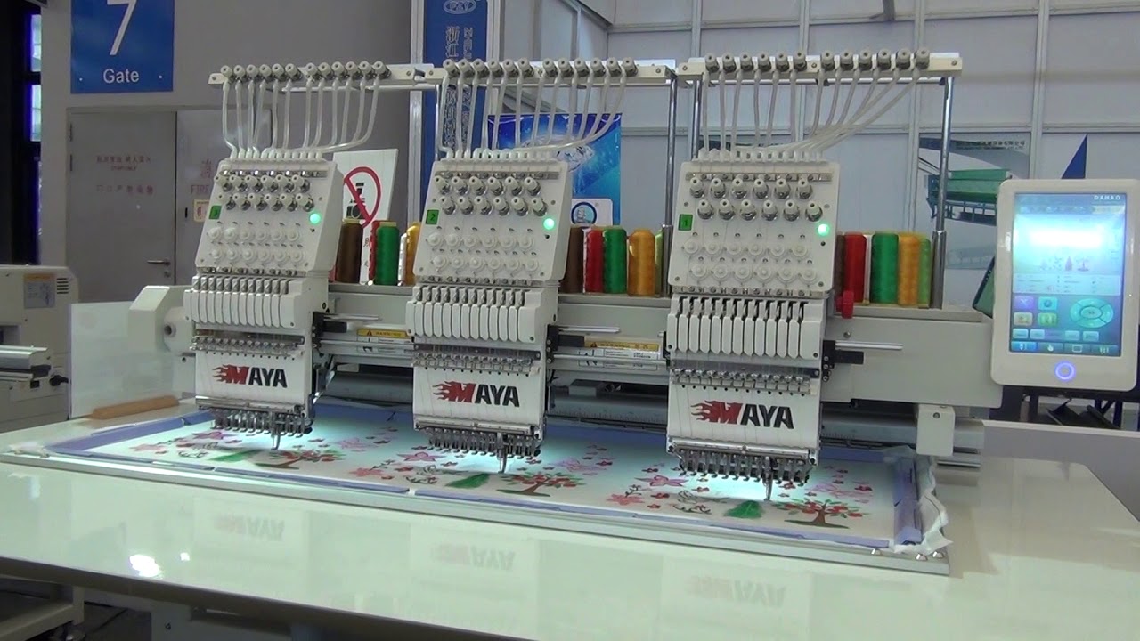 Triple Heads Commercial Embroidery Machine YouTube