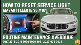 How To Reset the Service Light Routine  Maintenance Overdue on  Maserati Levante V6 M161 2017  2018