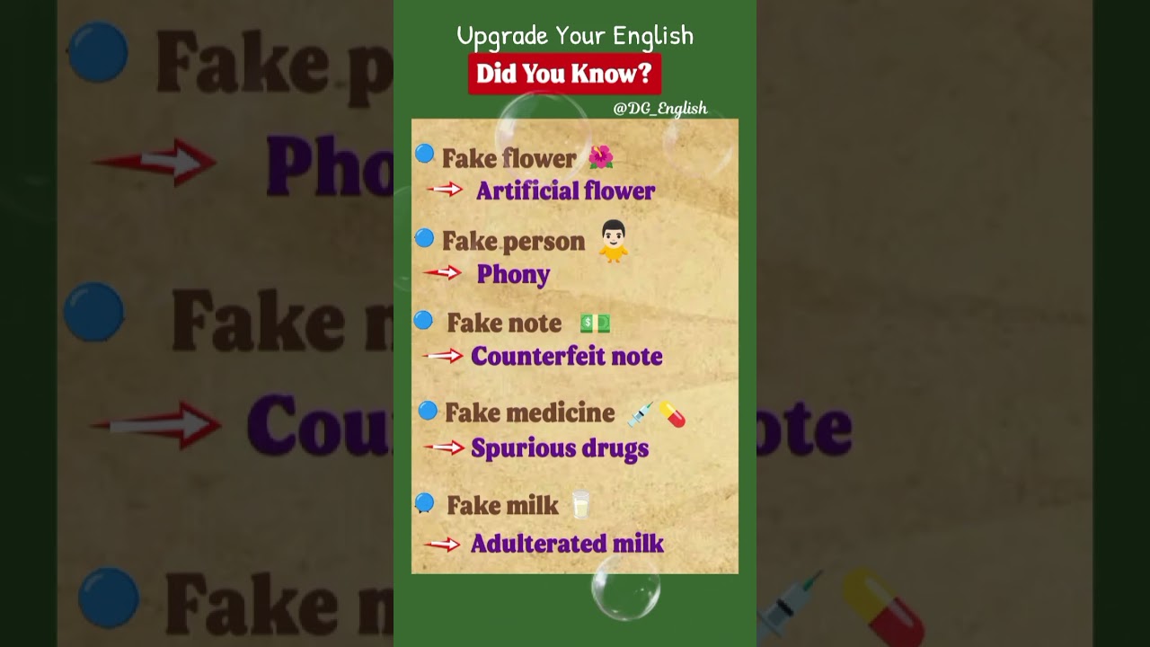 ❌🙅 Say Fake 💵 , Fake 🌺 | Use Better Alternative Instead 