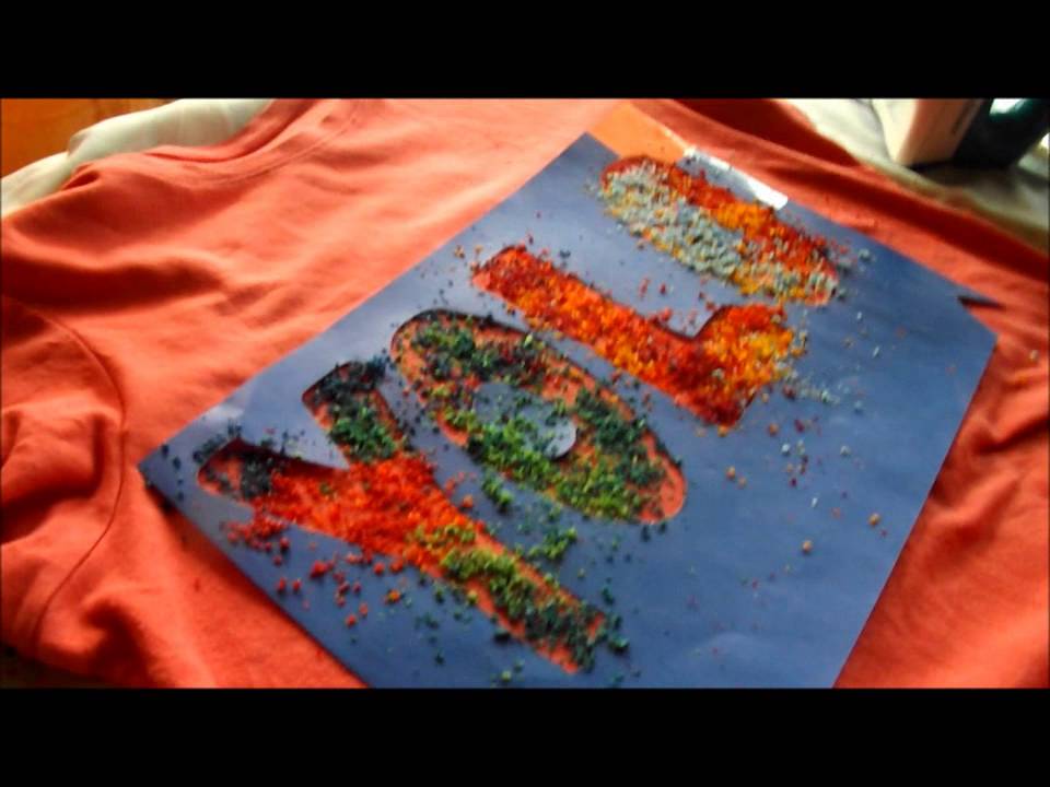 DIY: Como estampar poleras ( Con crayones, crayolas o de cera ) - YouTube