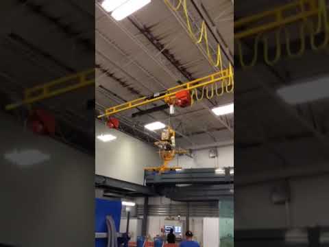 Met Track Ceiling Mounted Workstation Crane Youtube