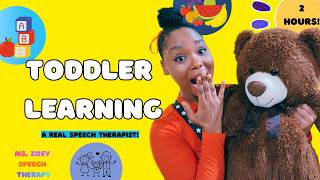 2 hours! Learn to Talk | Ms. Zoey Lets Play – Animals, Colors, ABCs, Fruits & Easy Questions