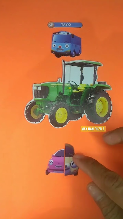 Mencocokkan traktor, Tayo dan Heart (tayo the little bus) #shorts