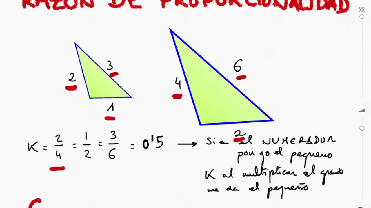 Matemáticas Geometría Semejanza Razón De Semejanza Y Triángulos En