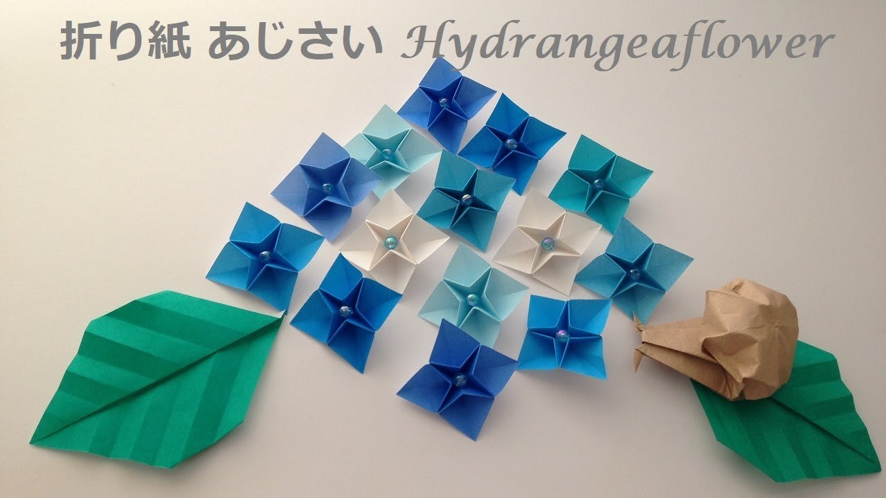 折り紙 あじさいの花 折り方 Niceno1 Origami Hydrangea Flower Youtube