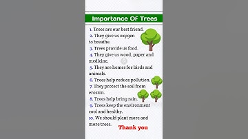 10 Lines on Importance of Trees in English | Essay on Importance of Trees in English #shorts