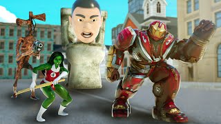 Scary Teacher 3D New - NickBuster vs Giant Skibidi Toilet Siren Head Best Fight - SheHulk Animation