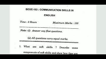IGNOU BEGE-103 COMMUNICATION SKILLS IN ENGLISH, B.A ENGLISH, QUESTION PAPER, JUNE  2020