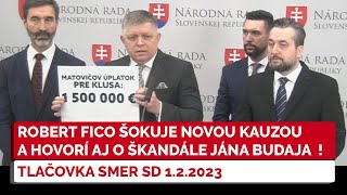 Robert Fico šokuje novou kauzou tejto vlády + škandál Budaja a Čaputovej - Tlačovka SMER SD 1.2.2023