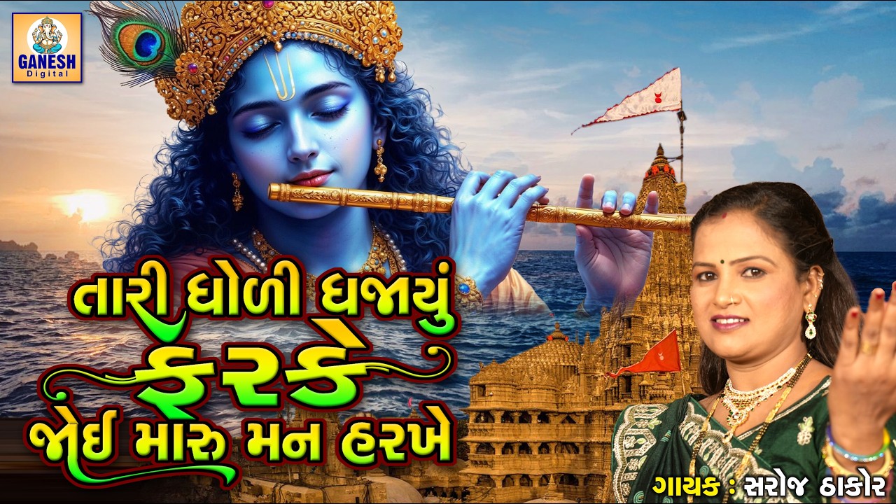 Tari Dholi Dhajayu Farke Joi Maru Man Harkhe | તારી ધોળી ધજાયું ફરકે જોઈ મારુ મન હરખે |ક્રિષ્ના ભજન|