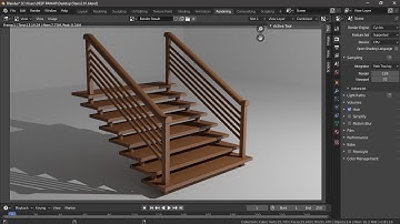 Wooden Stairs Modelling and Rendering in Blender 2.81 || Blender Tutorial