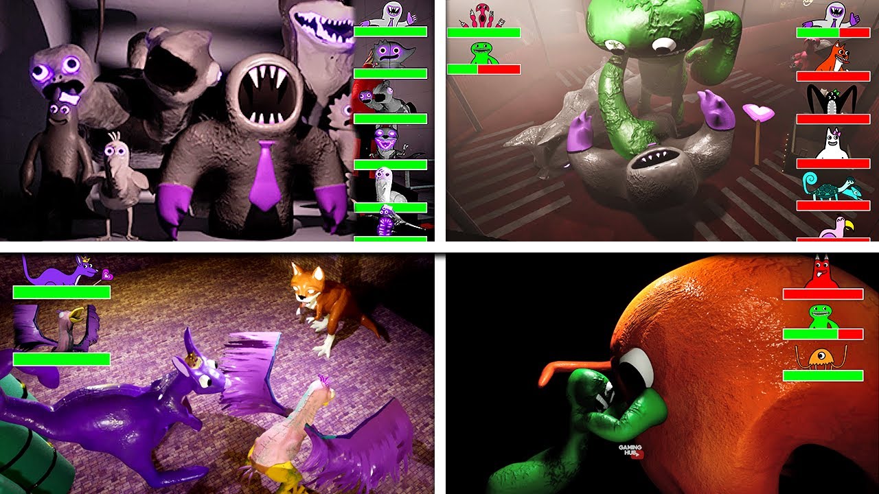 Garten of Banban 1-7 - All ENDINGS in Third Person with HEALTH BARS