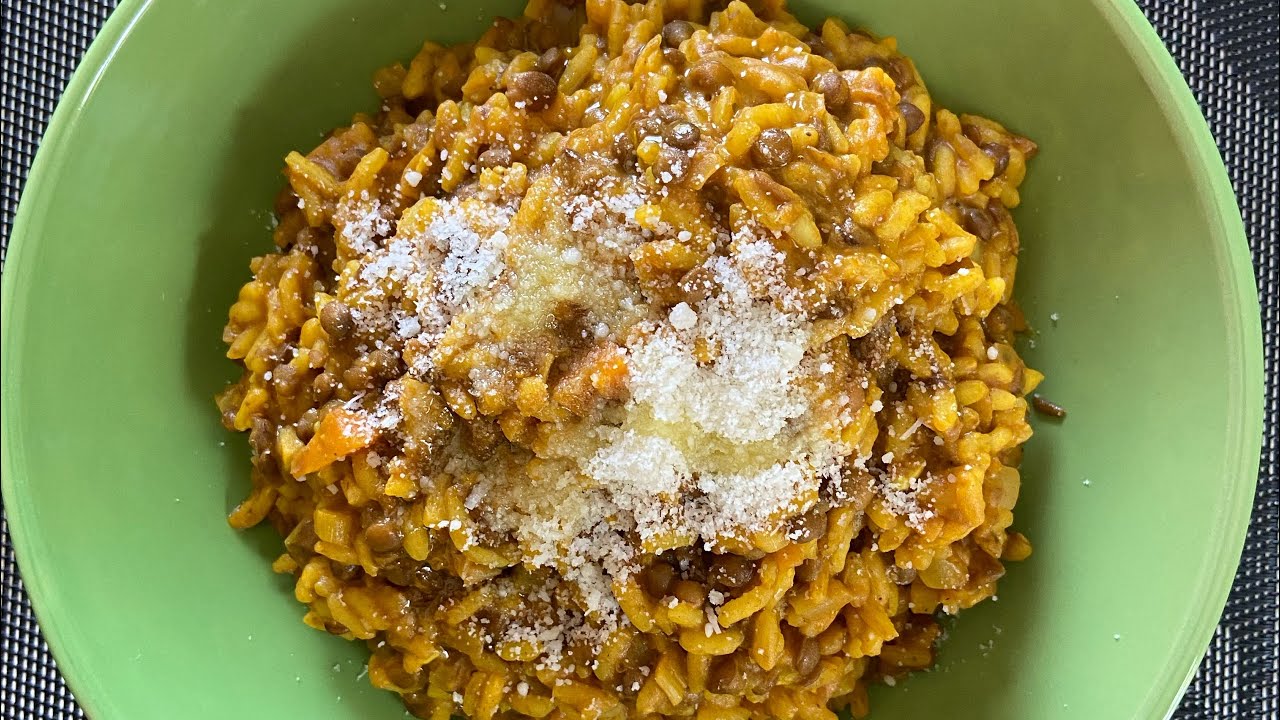 RISOTTO CON LENTICCHIE cottura senza grassi/FATFREE RISOTTO WITH