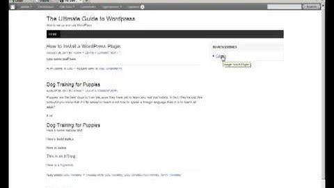 How to add links to a wordpress sidebar
