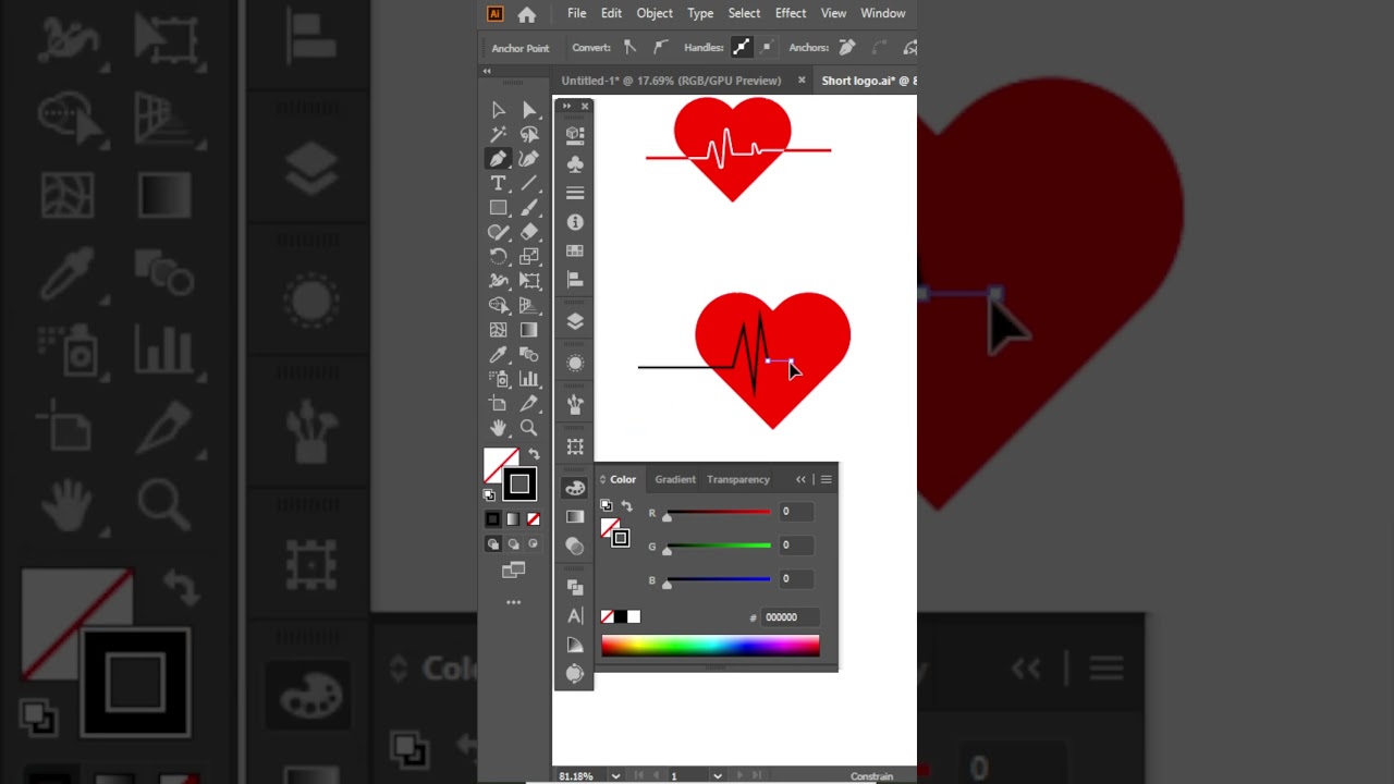Heart logo design, Heartbeat icon - Love Graphic design ECG 