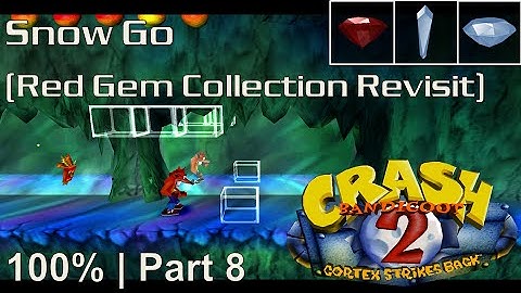 Crash Bandicoot 2 - 100% Playthrough, Part 8: The Red Gem (Snow Go via Air Crash)