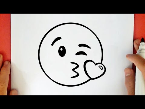 HOW TO DRAW THE KISSING EMOJI