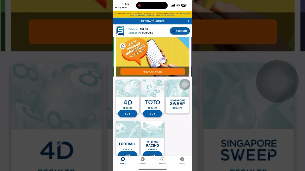 Singapore Pool Apps - Online Betting - How to Top Up using bank link and place bet (4d & Toto)