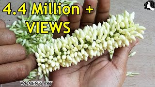 how to string mullai poo garland | mullai poo malai kattuvathu eppadi in tamil