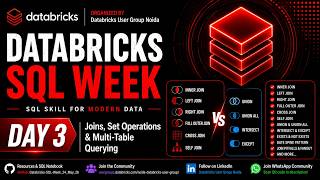 𝗗𝗮𝘁𝗮𝗯𝗿𝗶𝗰𝗸𝘀 𝗦𝗤𝗟 𝗗𝗮𝘆 𝟯 | 𝗝𝗼𝗶𝗻𝘀, 𝗦𝗲𝘁 𝗢𝗽𝗲𝗿𝗮𝘁𝗶𝗼𝗻𝘀 & 𝗠𝘂𝗹𝘁𝗶-𝗧𝗮𝗯𝗹𝗲 𝗤𝘂𝗲𝗿𝘆𝗶𝗻𝗴