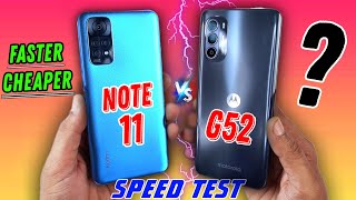 Moto G52 vs Redmi Note 11 : Speed test | Is Cheaper Faster