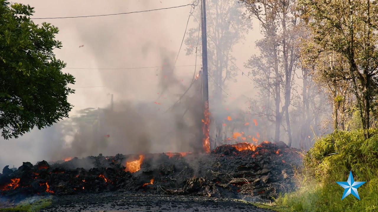 Lava flows out of a fissure in Leilani Estates on Hawaii Island