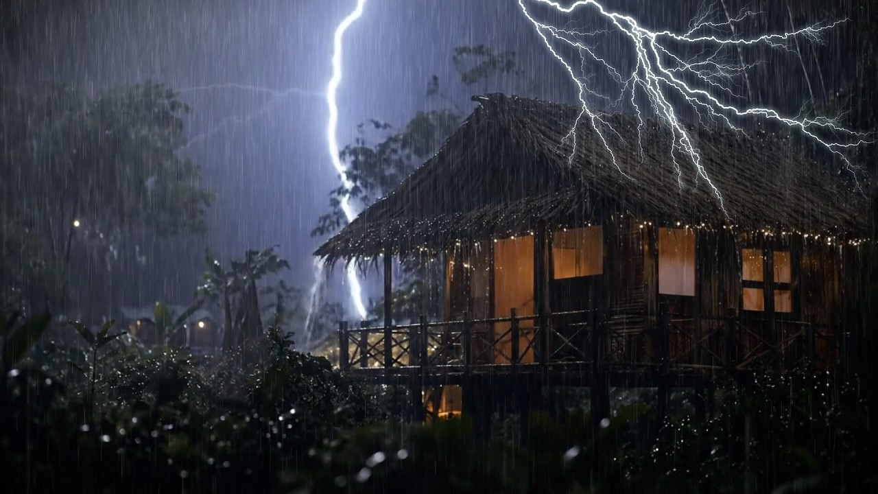 Relajante, Descansar la Mente y Dormir Profundamente 🌧️ Lluvia Fuerte ...