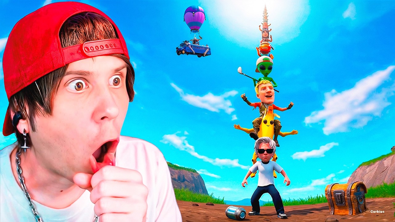 Rubius hace la TORRE de CABEZONES más GRANDE de FORTNITE