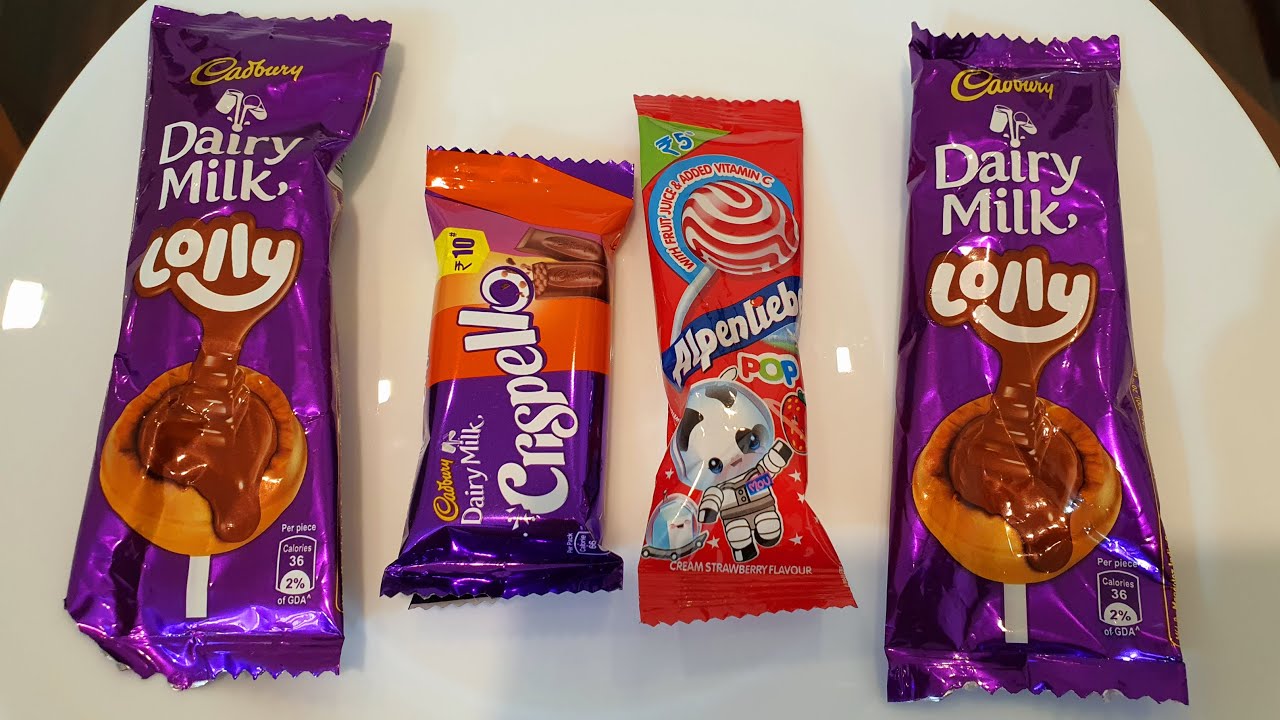 Cadbury Dairy Milk Lolly Rs5, Alpenliebe Lollipop Rs5 and Cadbury