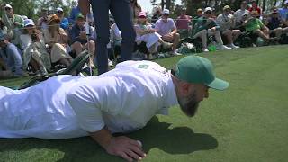 Akshay Bhatia gets help from JASON KELCE at the Masters Par 3 Contest The Masters