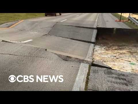 Video shows entire homes underwater after severe flooding in the Midwest