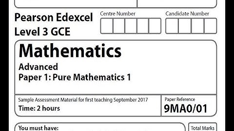 A Level Maths  Paper  ( Pure Mathematics 1 ) Sample Assessment as per NEW SPECIFICATION