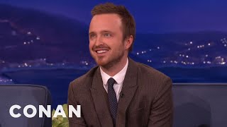 Aaron Paul Regrets Serving Champagne To Fans Conan On Tbs