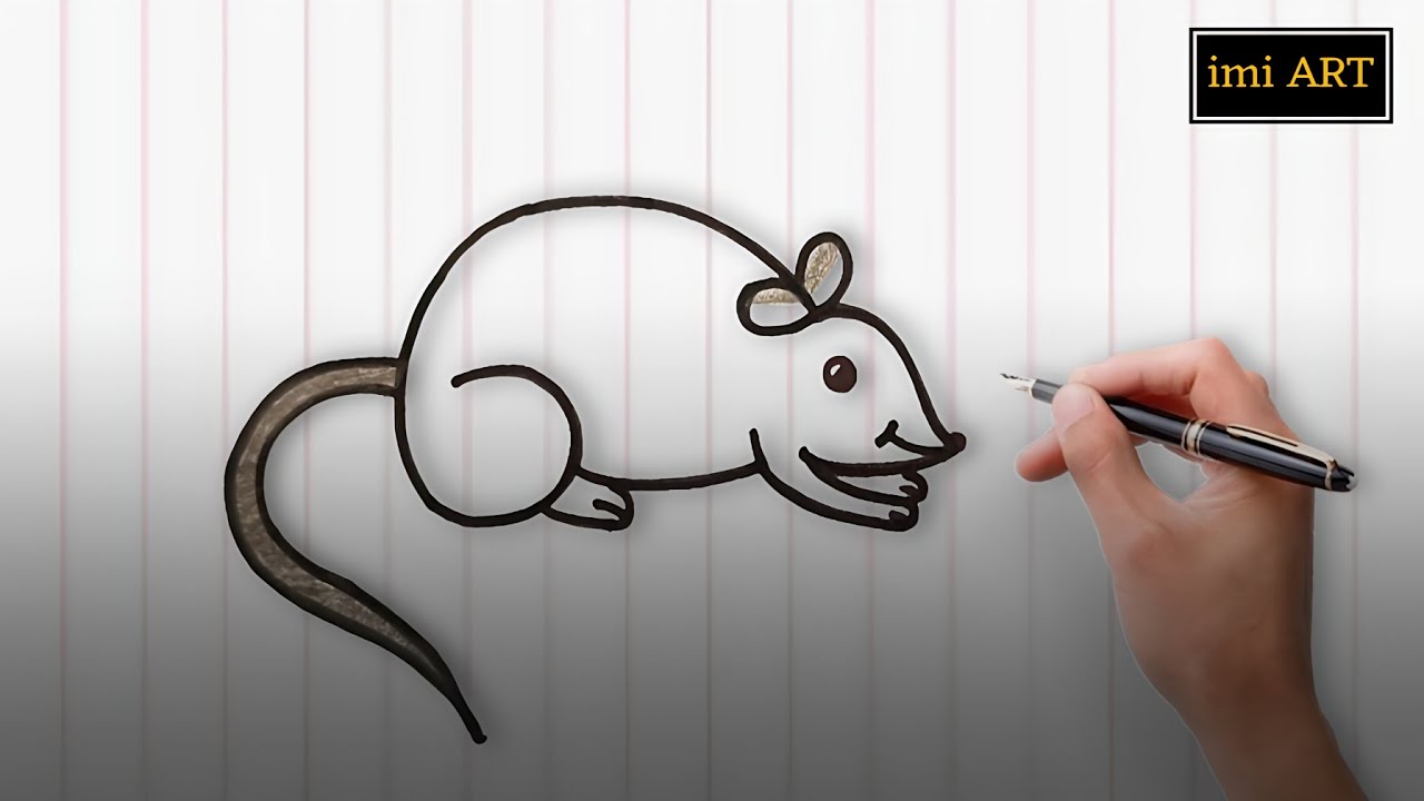 How to Draw Rat From Number 6 | Easy Rat Drawing Step By Step | Number ...