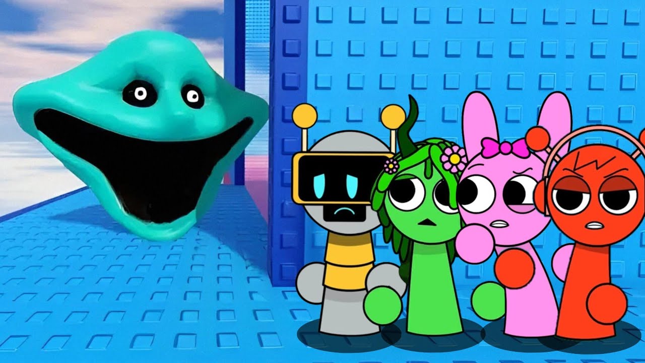 Sprunki Fun Bot & Pinki & Oren & Vineria Played Troll Tower Hungry Worm in ROBLOX 