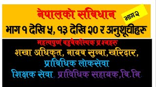 नेपालको संबिधान भाग १‍-५ र अनुशूची Constitution of Nepal part 1 to 5 and Schedule / shikshak loksewa