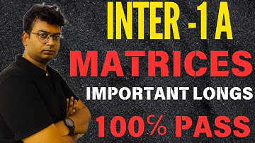 Inter maths 1A matrices important long questions|matrices |#inter_maths