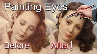 How to Paint the Eyes With Oil Paint. The Process From Closed to Open Eyes!