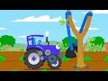 Blauer Traktor und Monster Truck Lustige Bauernhof Spiele - Cars Stories Kinderfilm