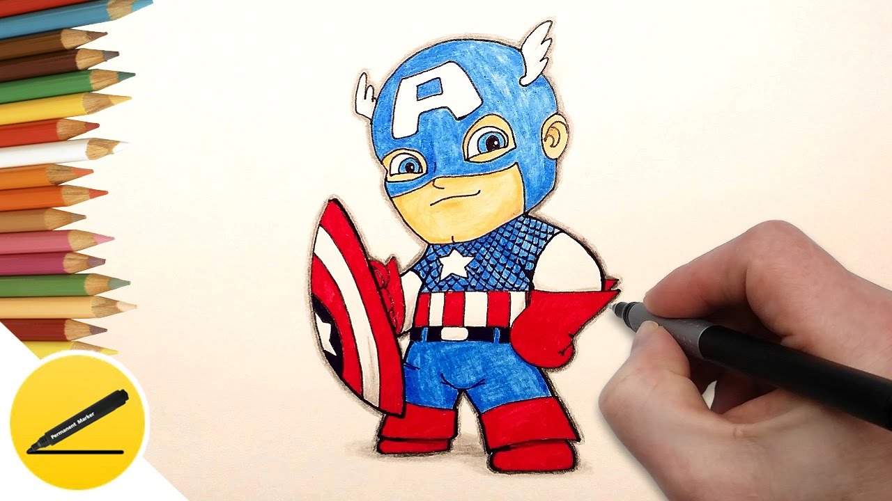 how to draw chibi captain america