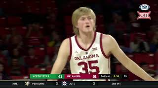 Oklahoma stays strong and takes victory over north texas 73-57.