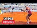 Rafael nadal hard intense practice at mutua madrid open 2024