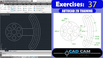 Autocad 2D Practice Drawing / Exercise 37/ Simple Tutorial