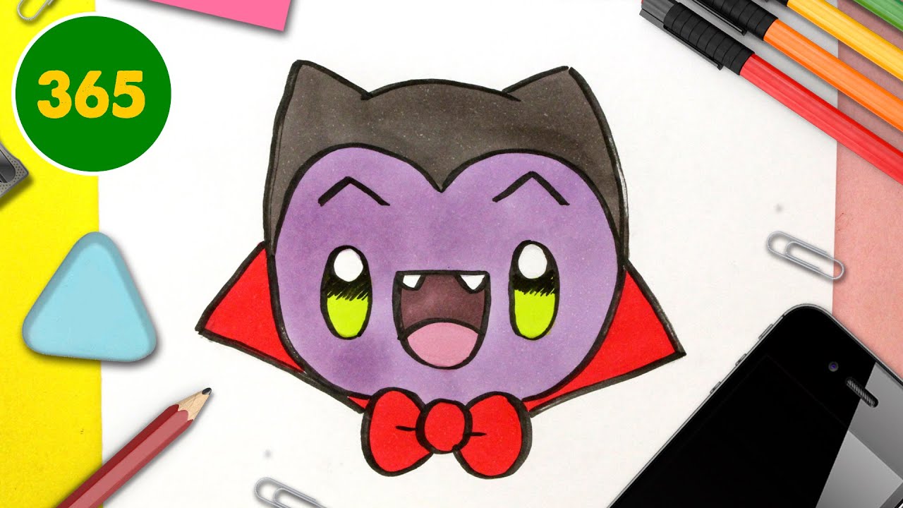 COMMENT DESSINER UN VAMPIRE KAWAII 🧡 Dessins kawaii 🧡 Comment dessiner