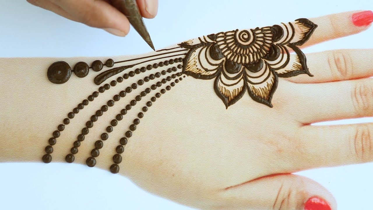 Amazing & beautiful Jewellery Mehndi Design back hand | new easy ...