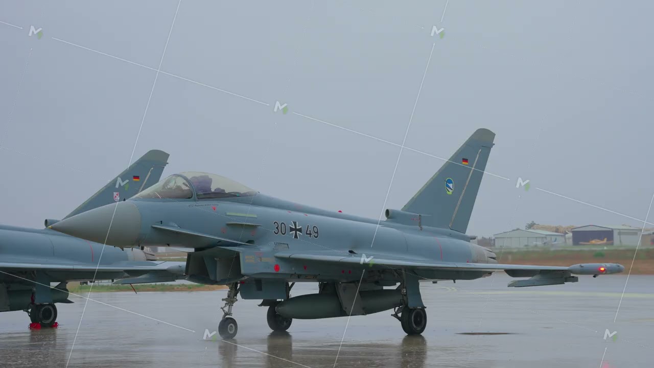 German Eurofighter Typhoon taxiing during Malta International Airshow