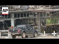 Thailand gas station damaged by Cambodia artillery shells